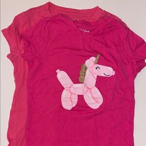 Cat & Jack Pink Balloon Unicorn Tee 2 pack excellent condition size 7 medium